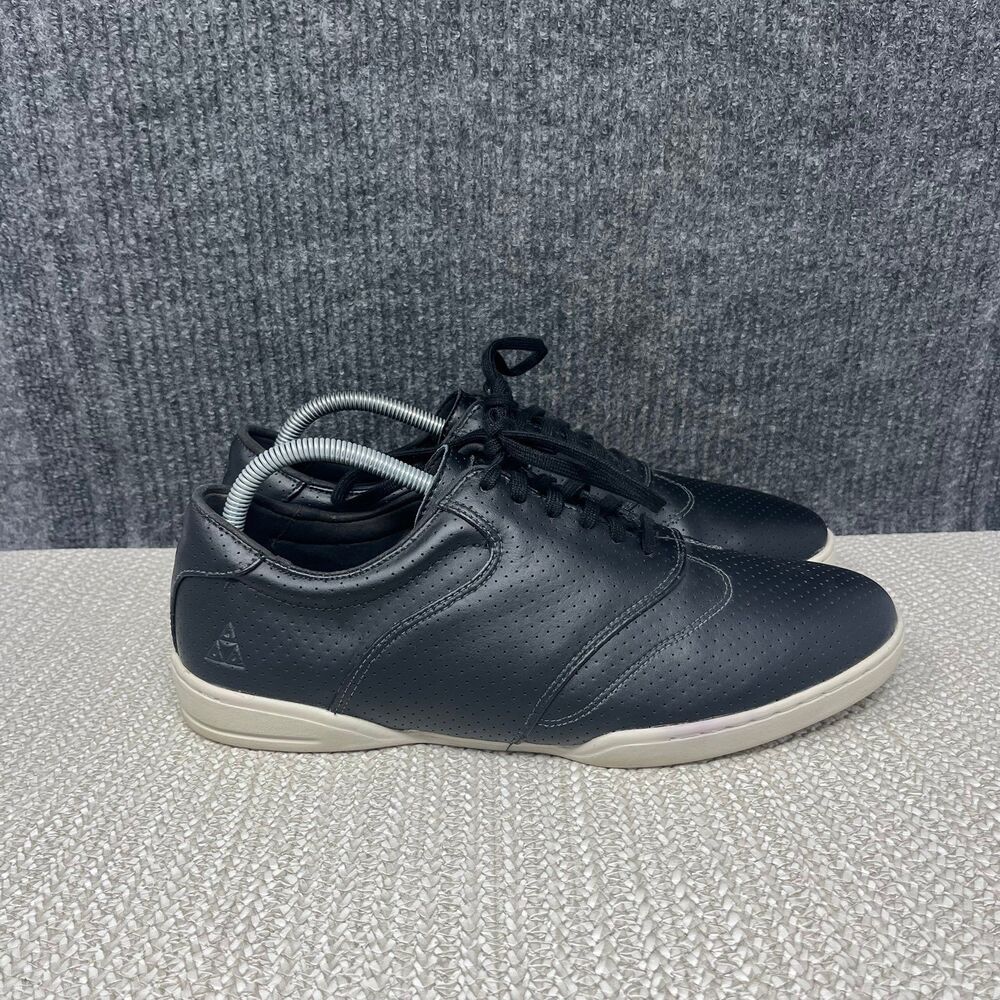 HUF Dylan Rieder Perforated Leather Skate Shoes Black Low Top Sneakers Mens 10